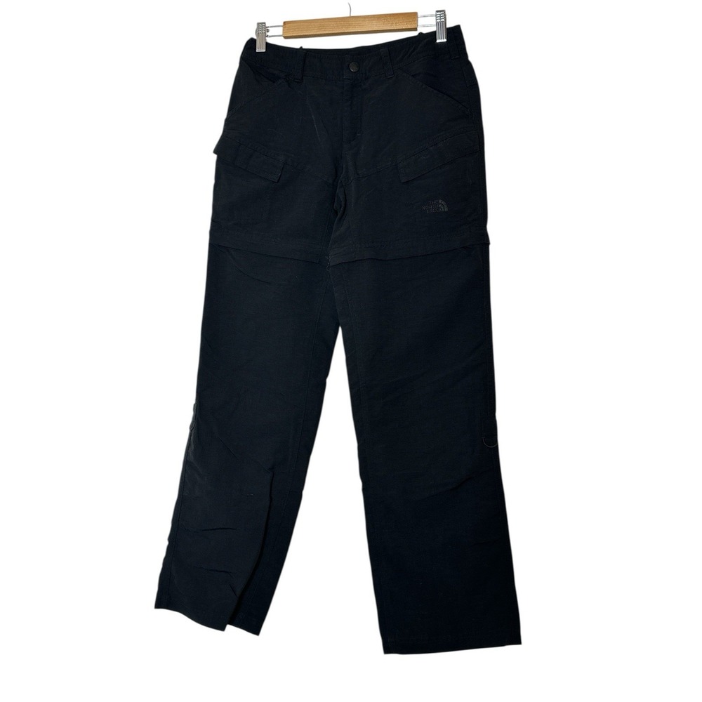 North Face Pants Women Size 4 Black Nylon Cargo Convertible Work Outdoors Hiking